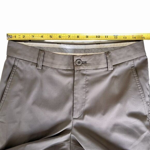 Snake Eyes Dry-18 Golf Pants Men's 30x32 Taupe Tan Flat Front Chinos Activewear - Picture 9 of 10